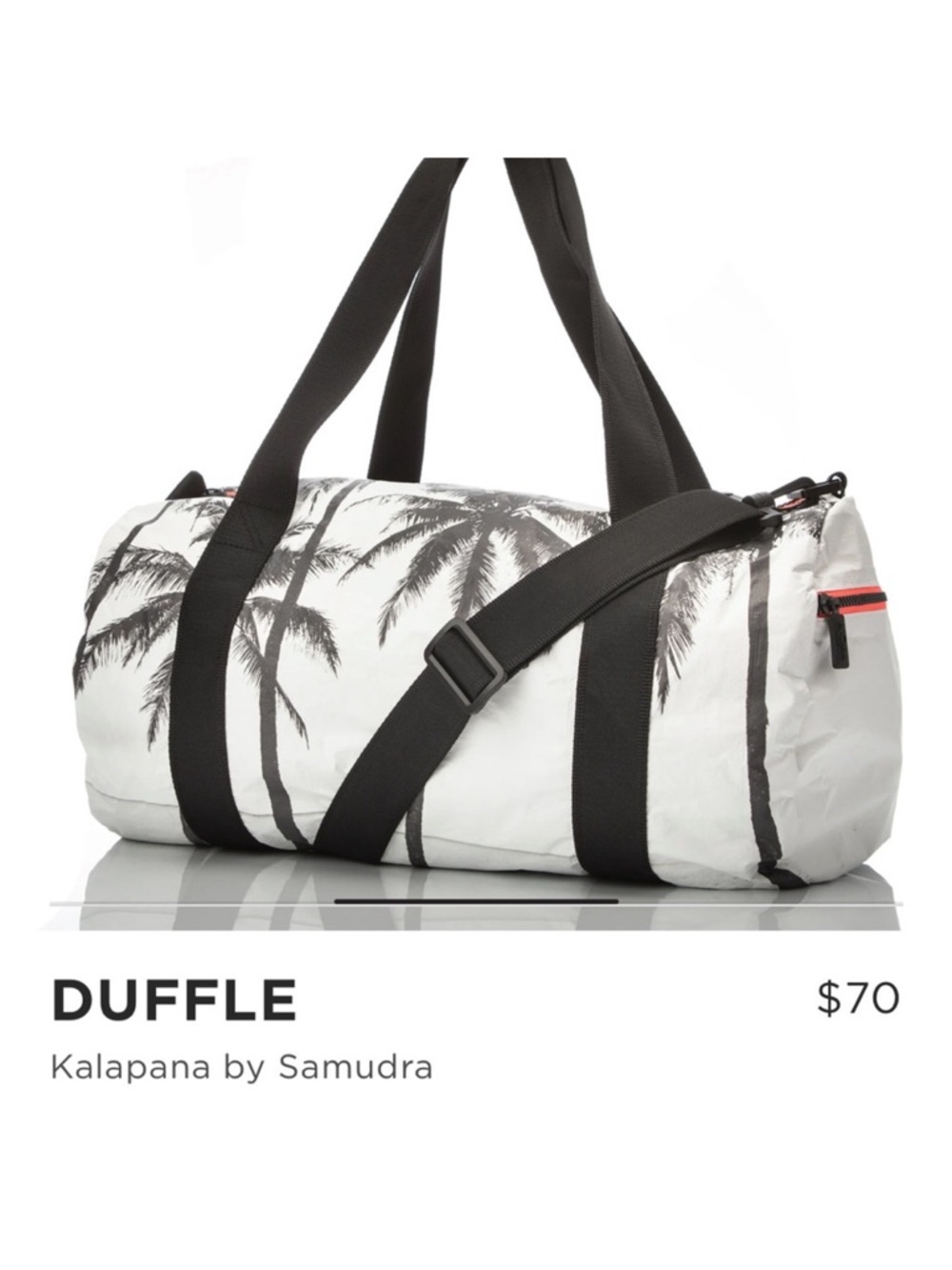 ALOHA collection x Samudra Kalapana Palm-Print White & Black Duffle Bag